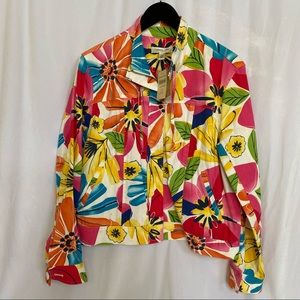 NWT Coldwater Creek floral jacket Size P14